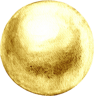Gold Bead Watercolor Closeup
