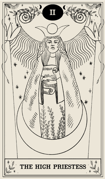 The high Priestess Tarot Card Illustration 